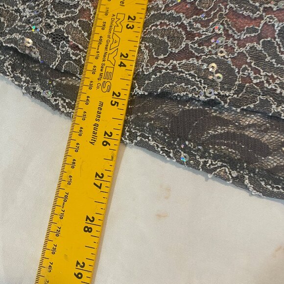 Delia Strapless Lace Dress Pink Satin Bow & Asymmetrical Silver Blush Colors Wom - Picture 6 of 11